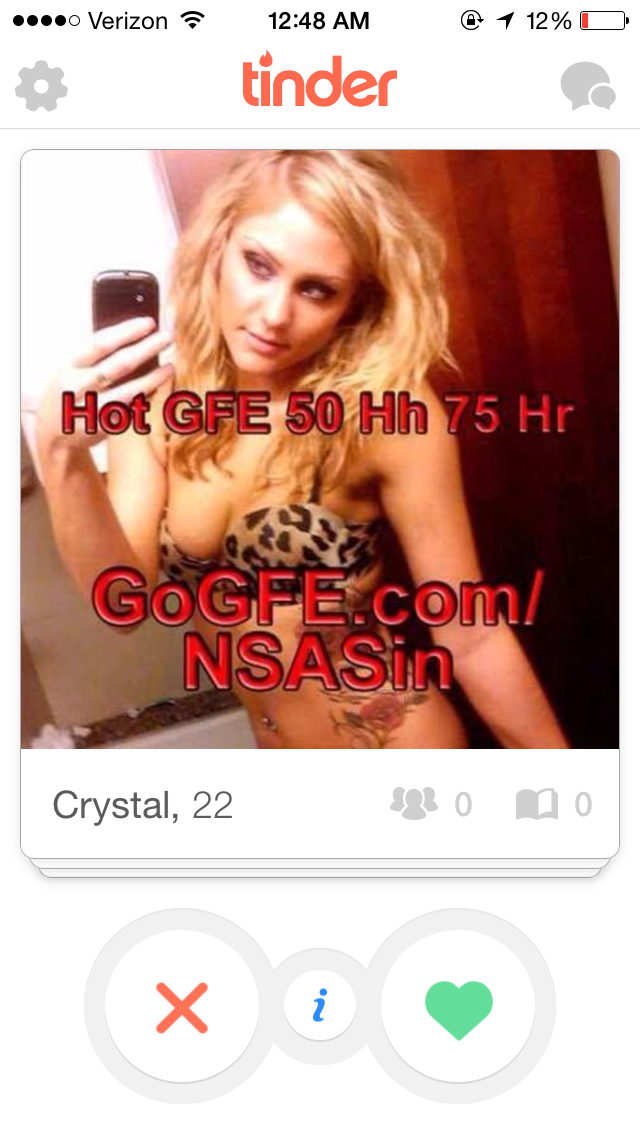 Tinder has a Major Prostititute Problem (NSFW)