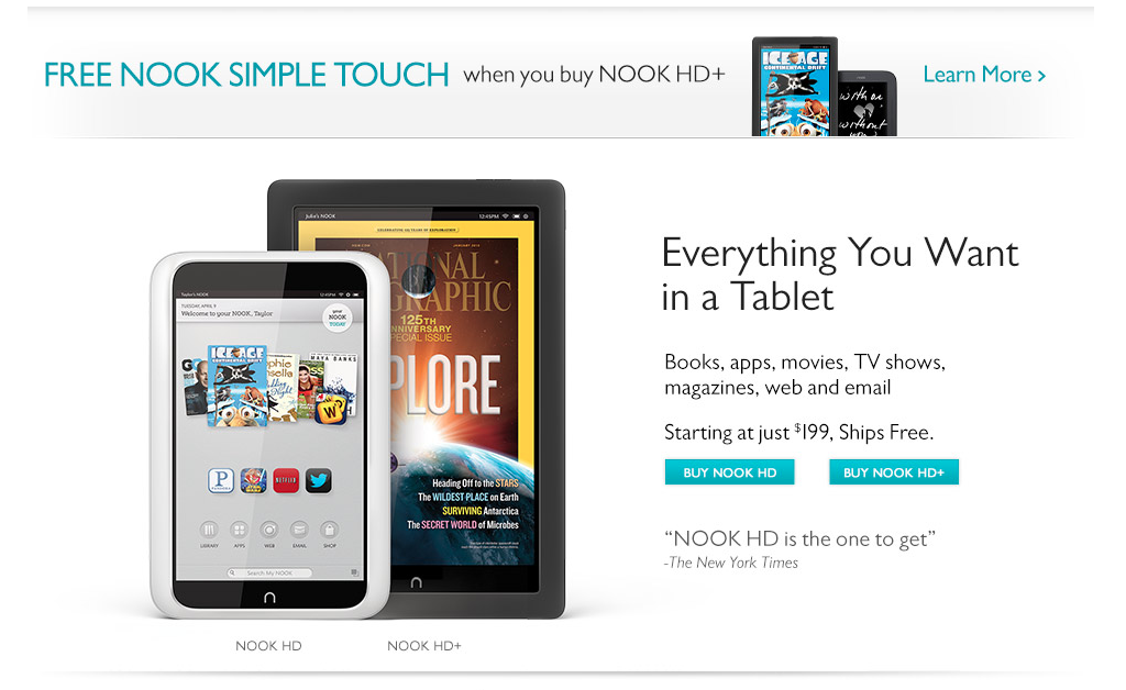 Struggling Barnes & Noble – Please, buy our tablet!