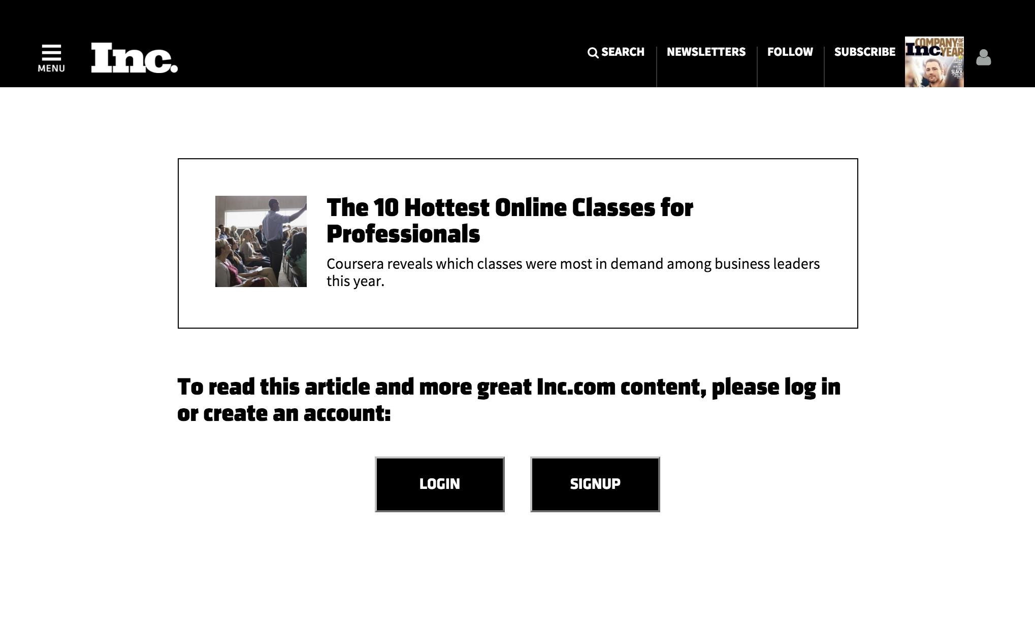 Inc. Magazine goes Subscriber Only in 2016