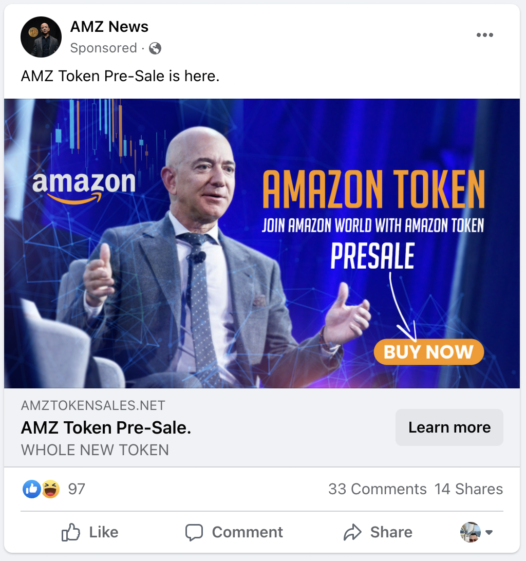 Fake Crypto ADs: Amazon