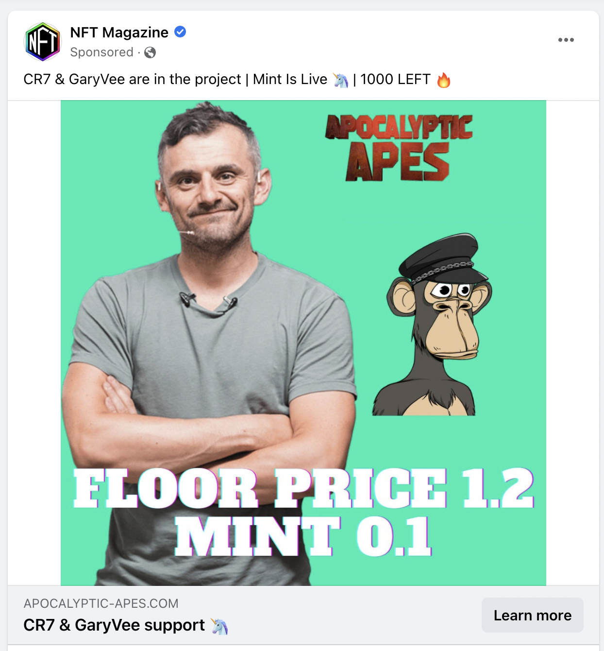 Fake NFT ADs: Snoop Dogg, Gary Vee, Invisible Friends, Mutant Apes, and more...