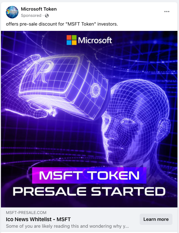 Fake Crypto ADs: Microsoft, Apple, Tesla, Samsung, Meta, Netflix