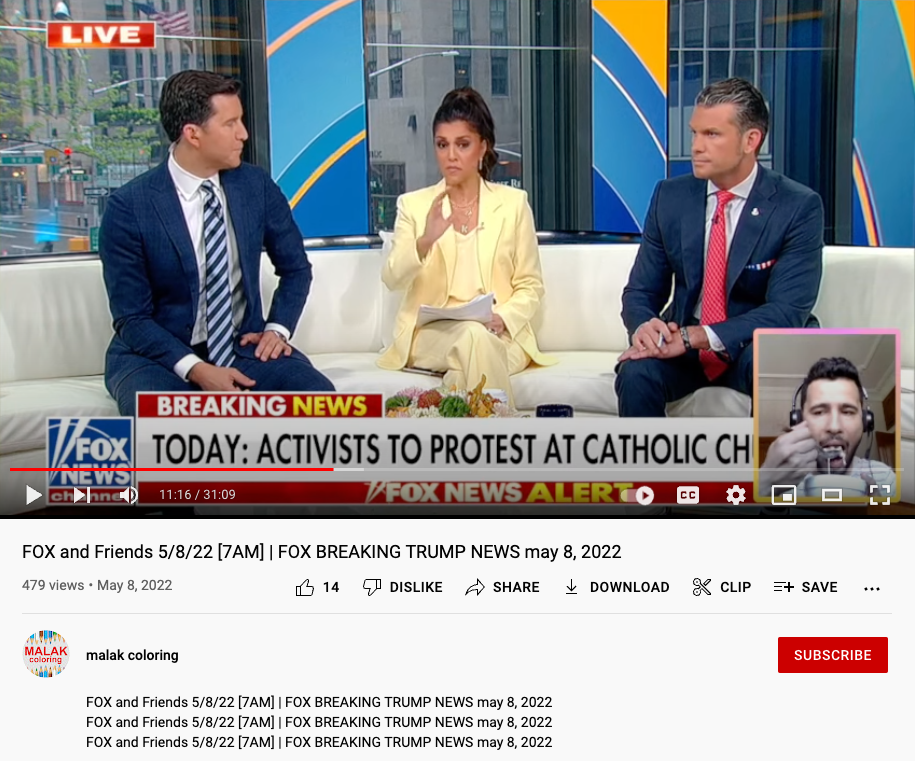 Why is FoxNews being pirated on Thai YouTube channels?