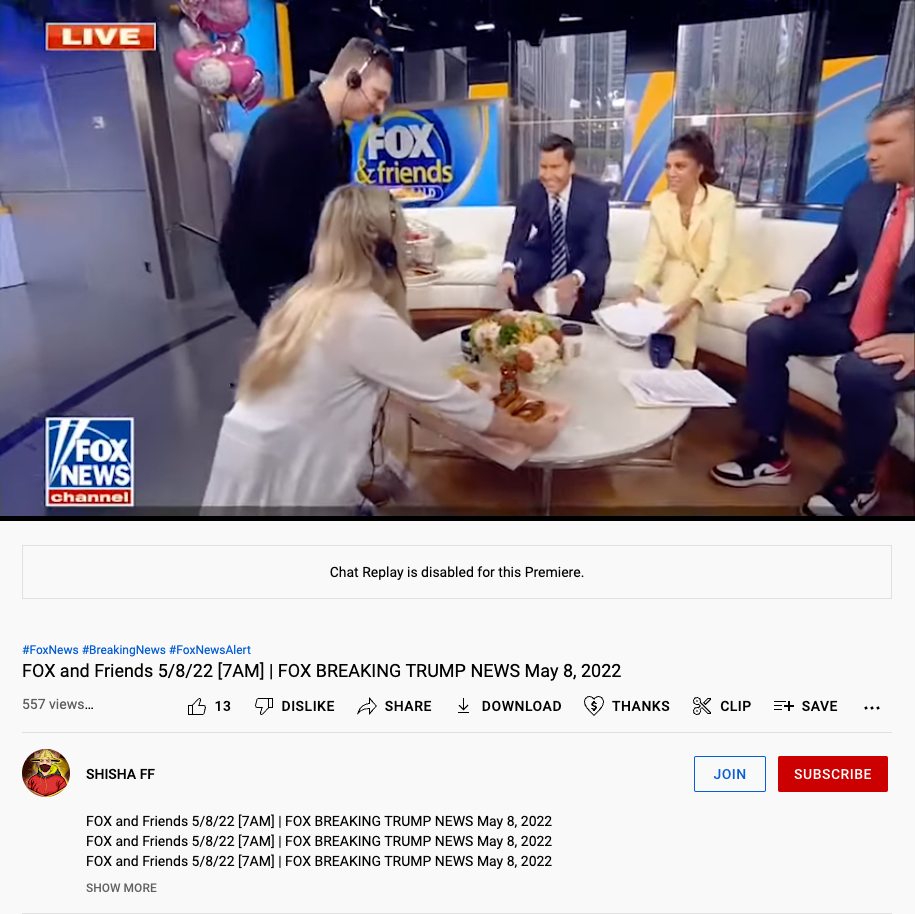 Why is FoxNews being pirated on Thai YouTube channels?