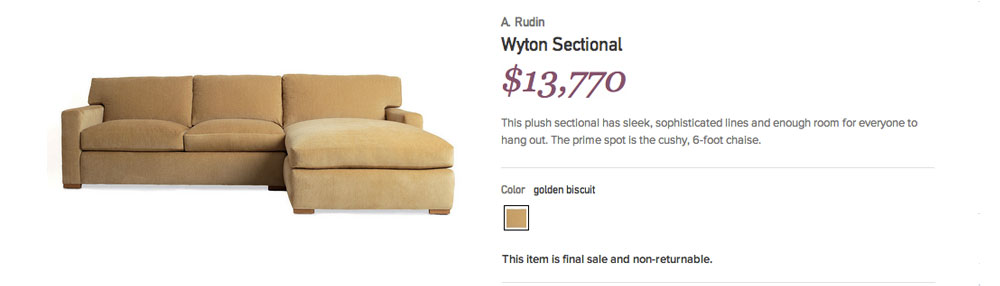 Great deal or Garage sale: Gilt.com Overpriced Couch