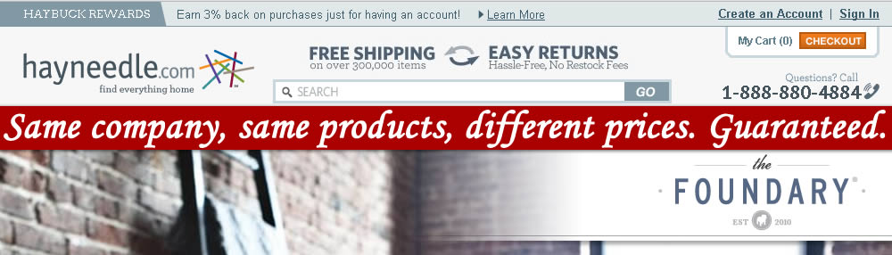 REVIEW: Thefoundary.com & Hayneedle.com Same company, same products, different prices.