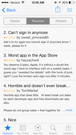 Apple Makes Bad Things: iOS iTunes Connect